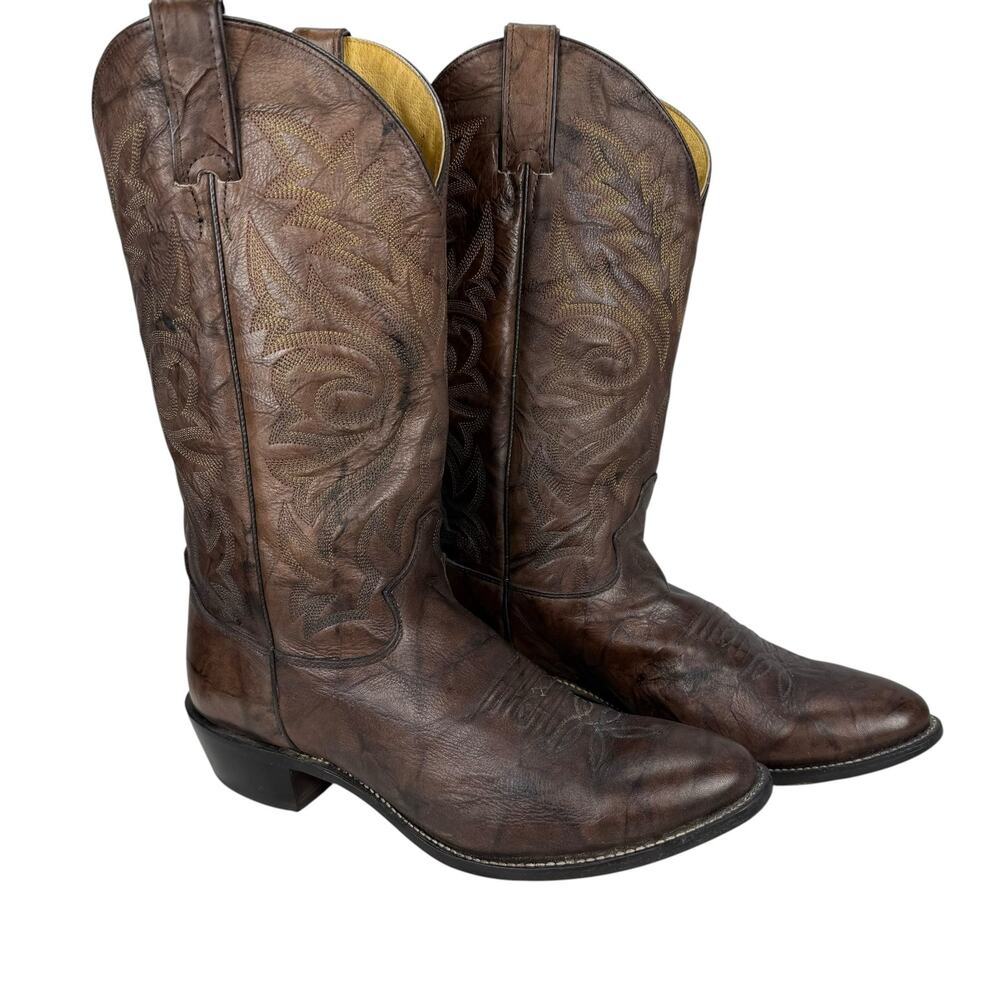 Justin Men's Brown Leather Western Boots Style: 1564 Size 10.5